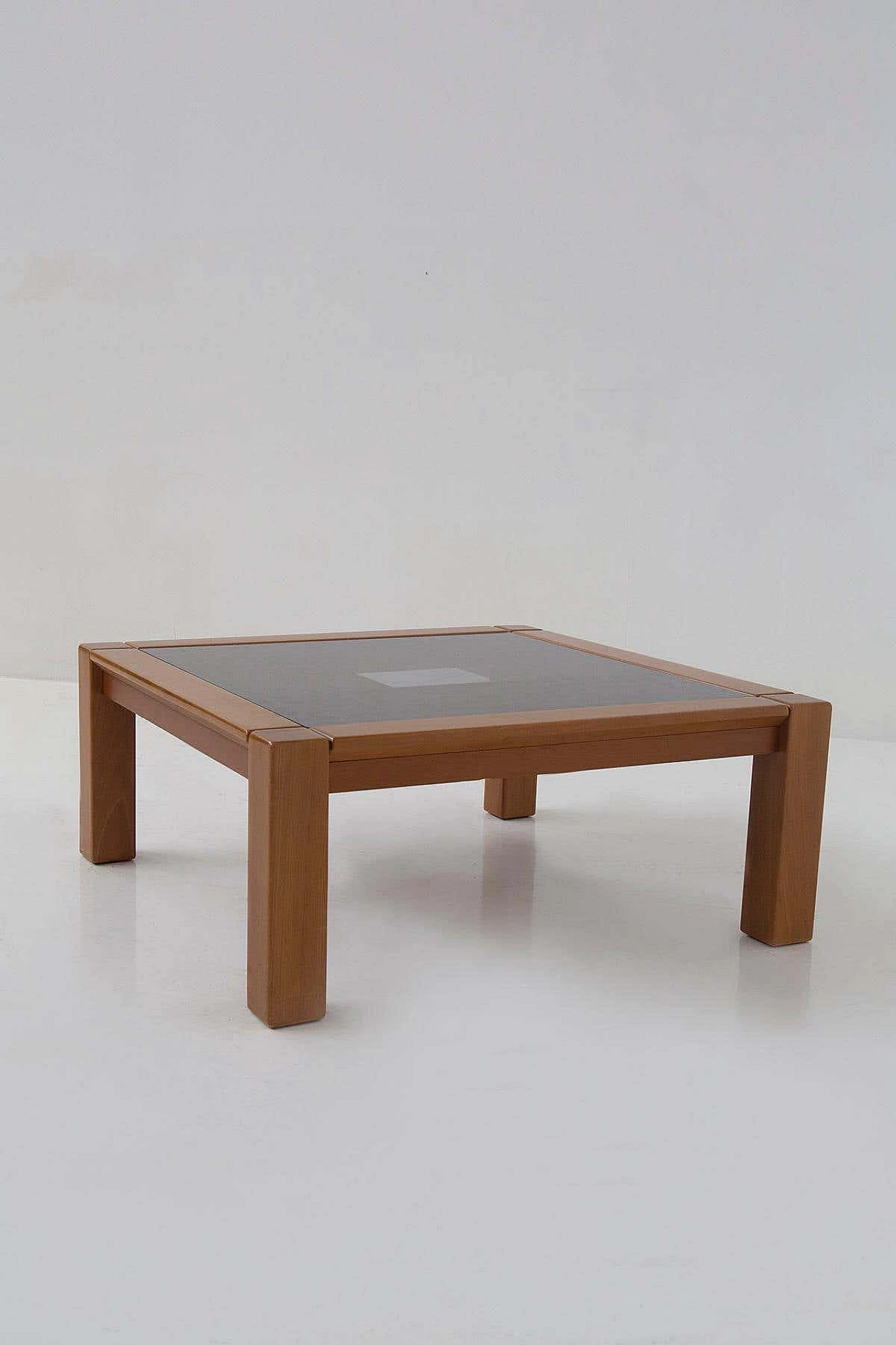 Wood and smoked glass coffee table by Ettore Sottsass for Santambrogio & De Berti, 1960s 11