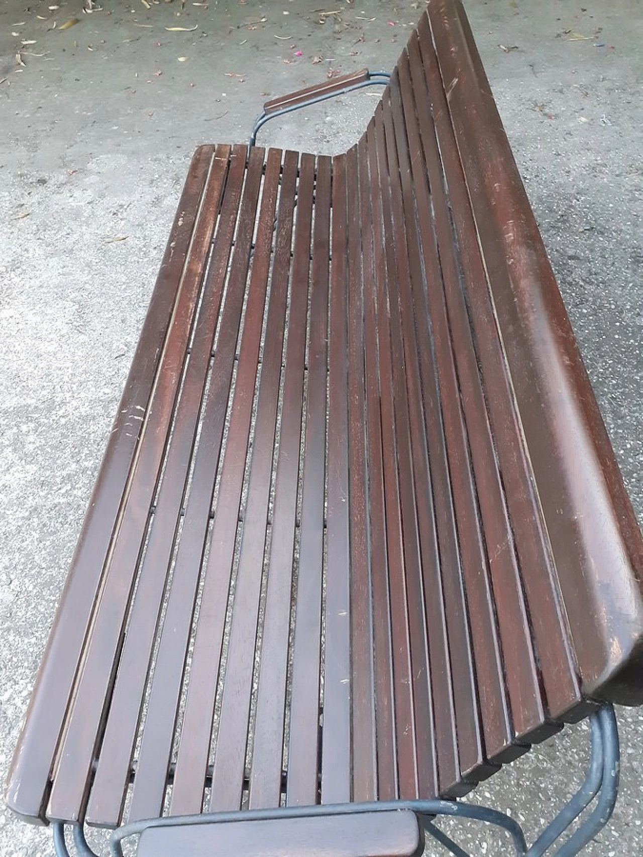 Solid wood and galvanized iron bench 5