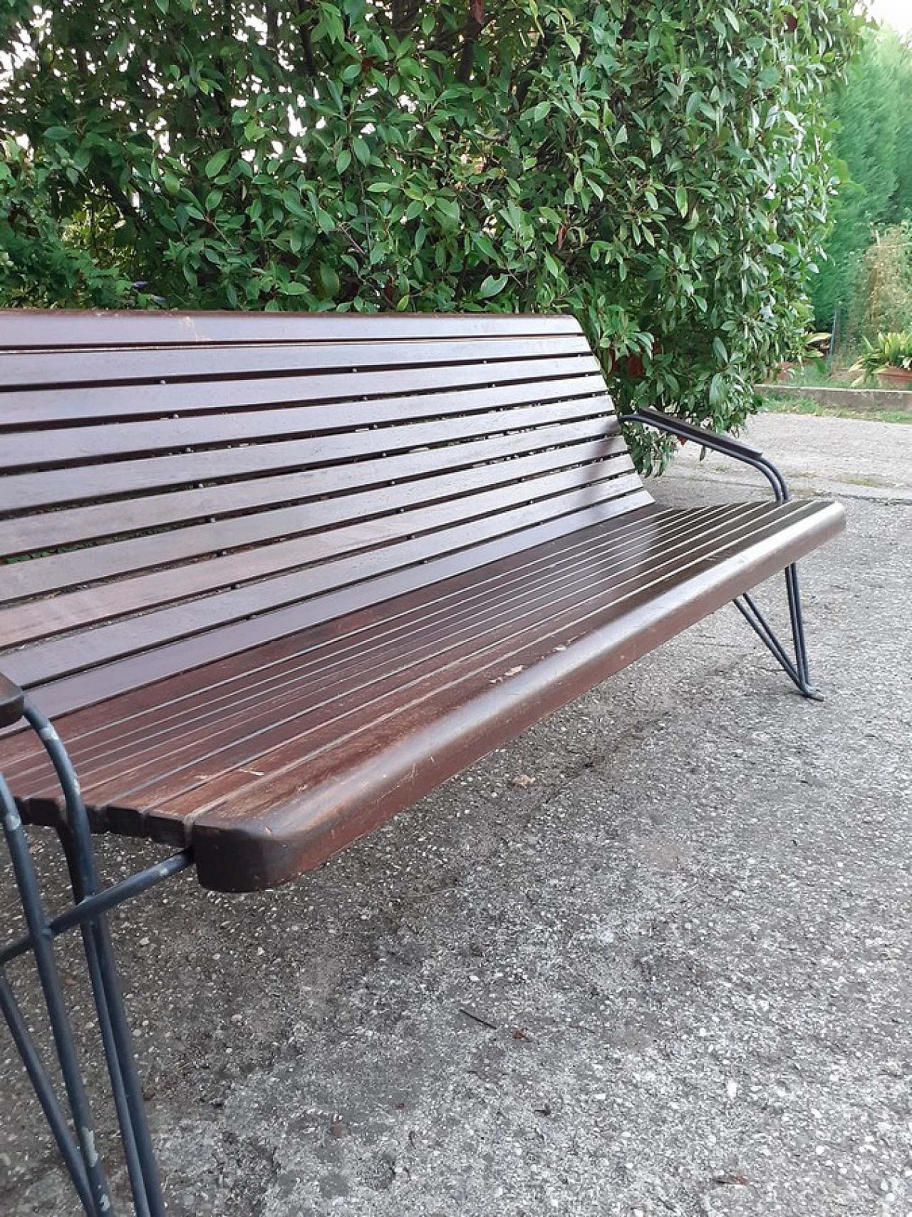 Solid wood and galvanized iron bench 6