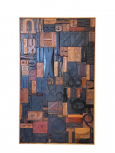 Panel with typographic letters and numbers, 1980s