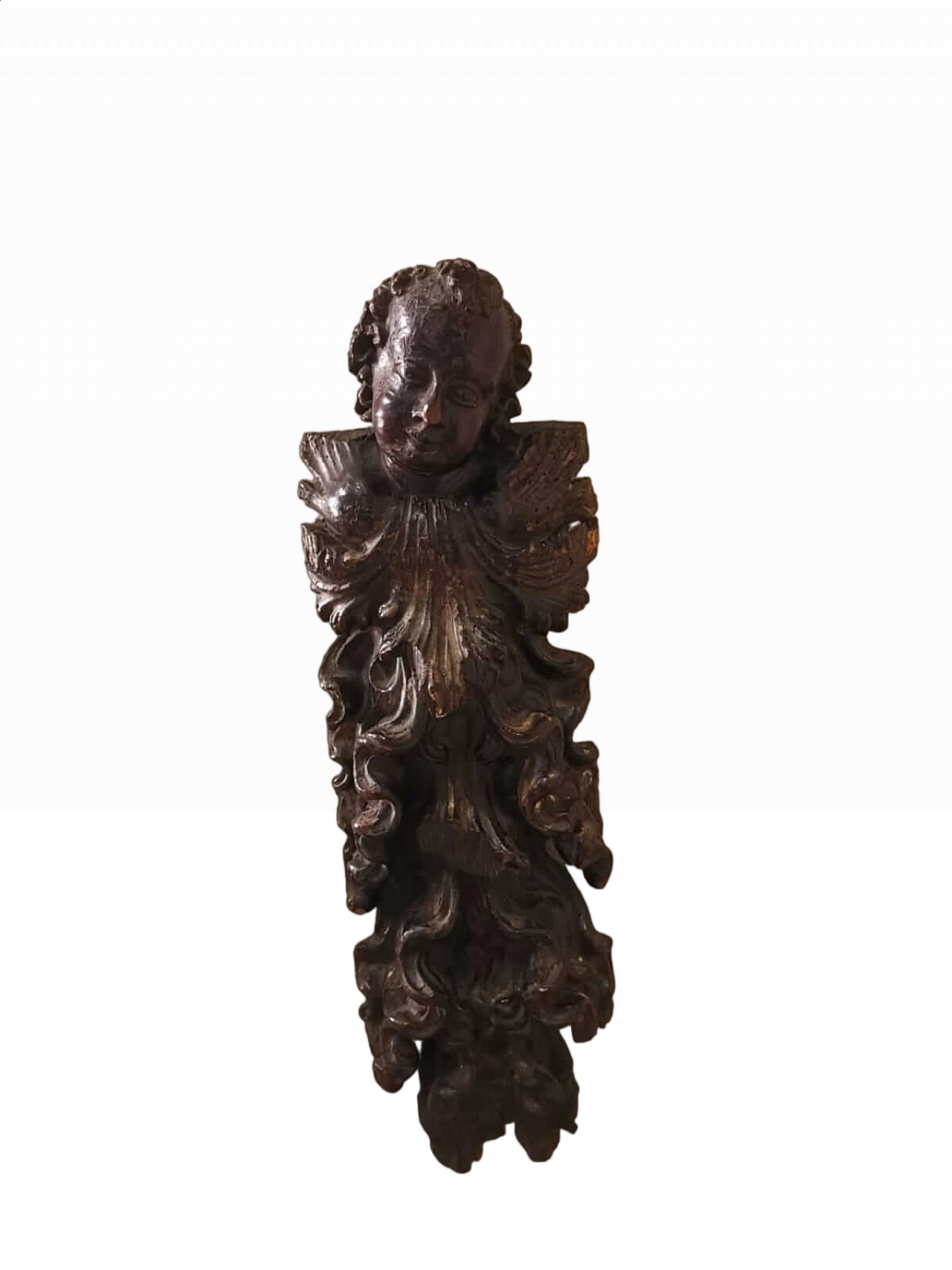 Walnut decorative putto sculpture, 17th century 6