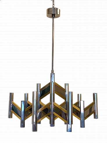 Lampadario Concorde di Gaetano Sciolari, anni '70