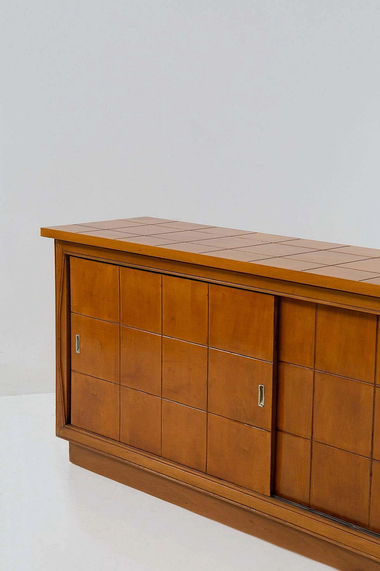 Wooden sideboard with geometric pattern in the style of Polo Buffa, 1950s 4