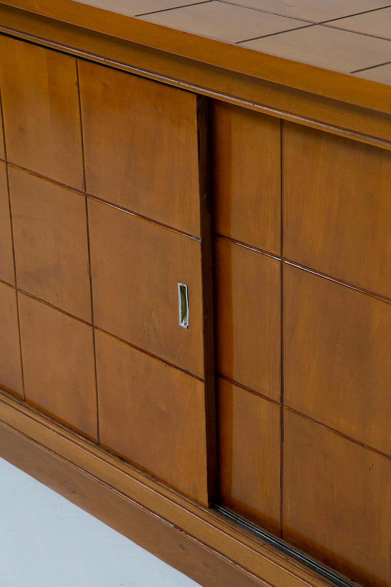 Wooden sideboard with geometric pattern in the style of Polo Buffa, 1950s 10