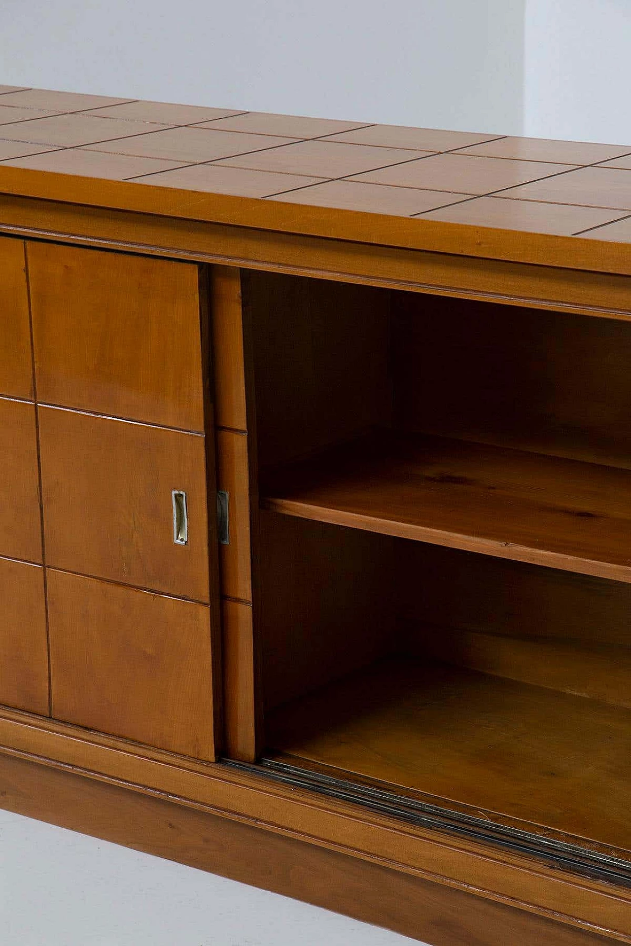 Wooden sideboard with geometric pattern in the style of Polo Buffa, 1950s 13