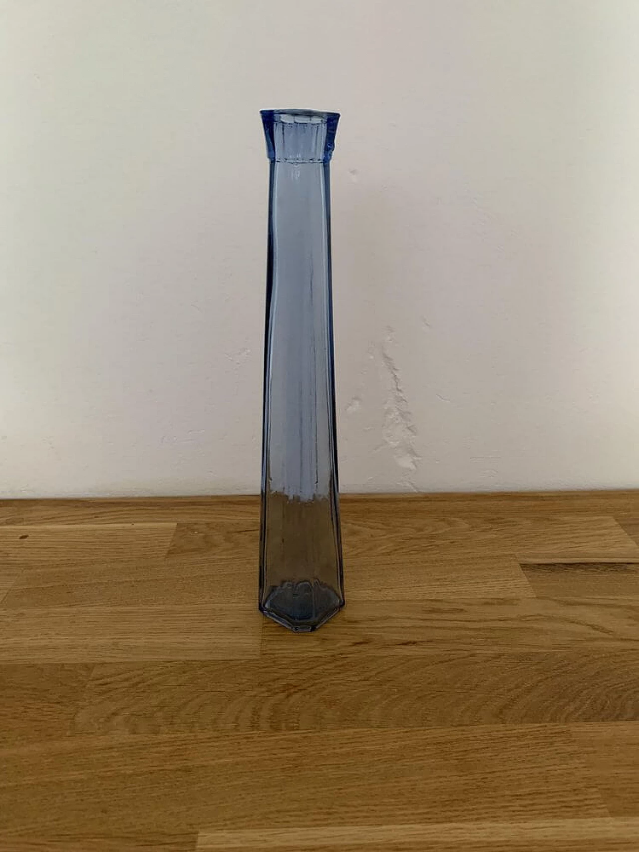 Vaso in vetro blu, anni '80 4