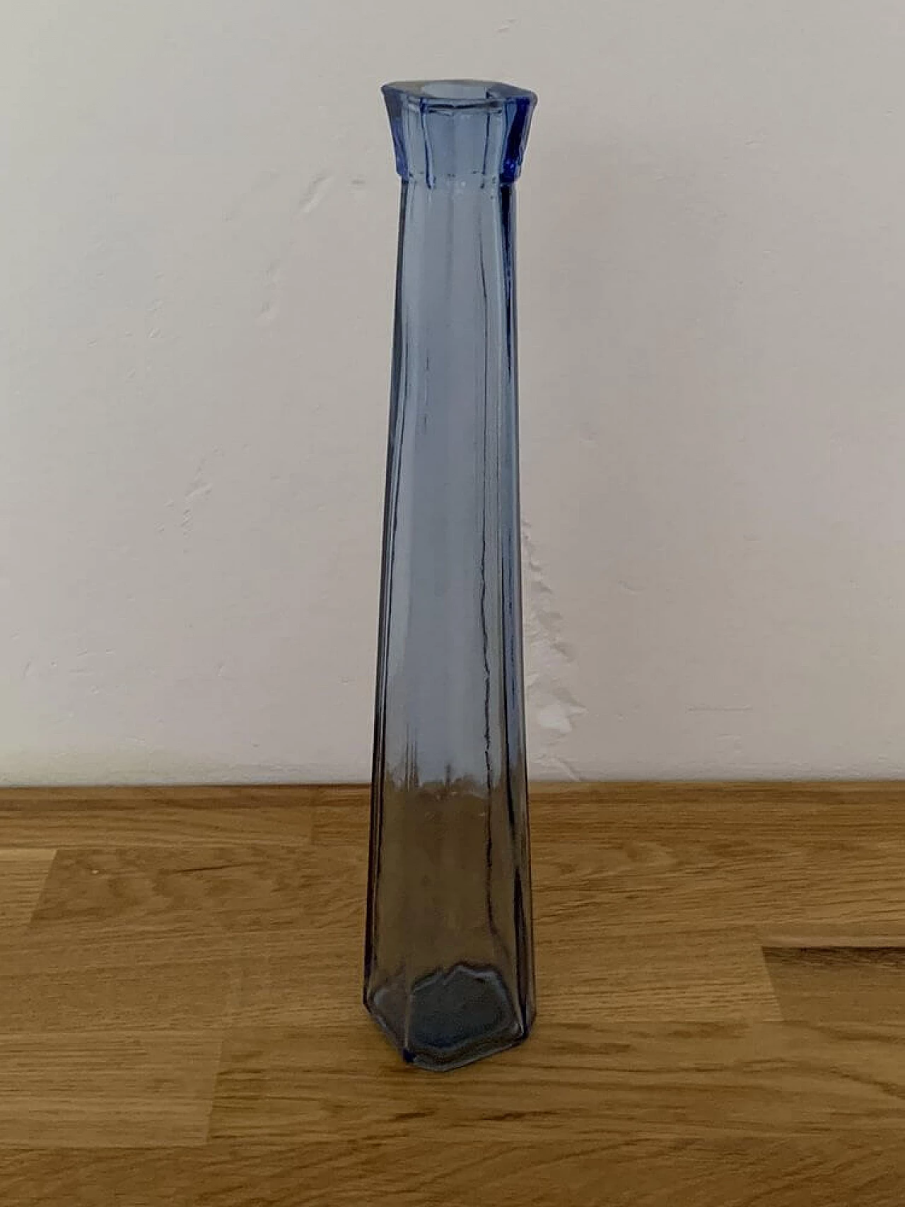 Vaso in vetro blu, anni '80 5