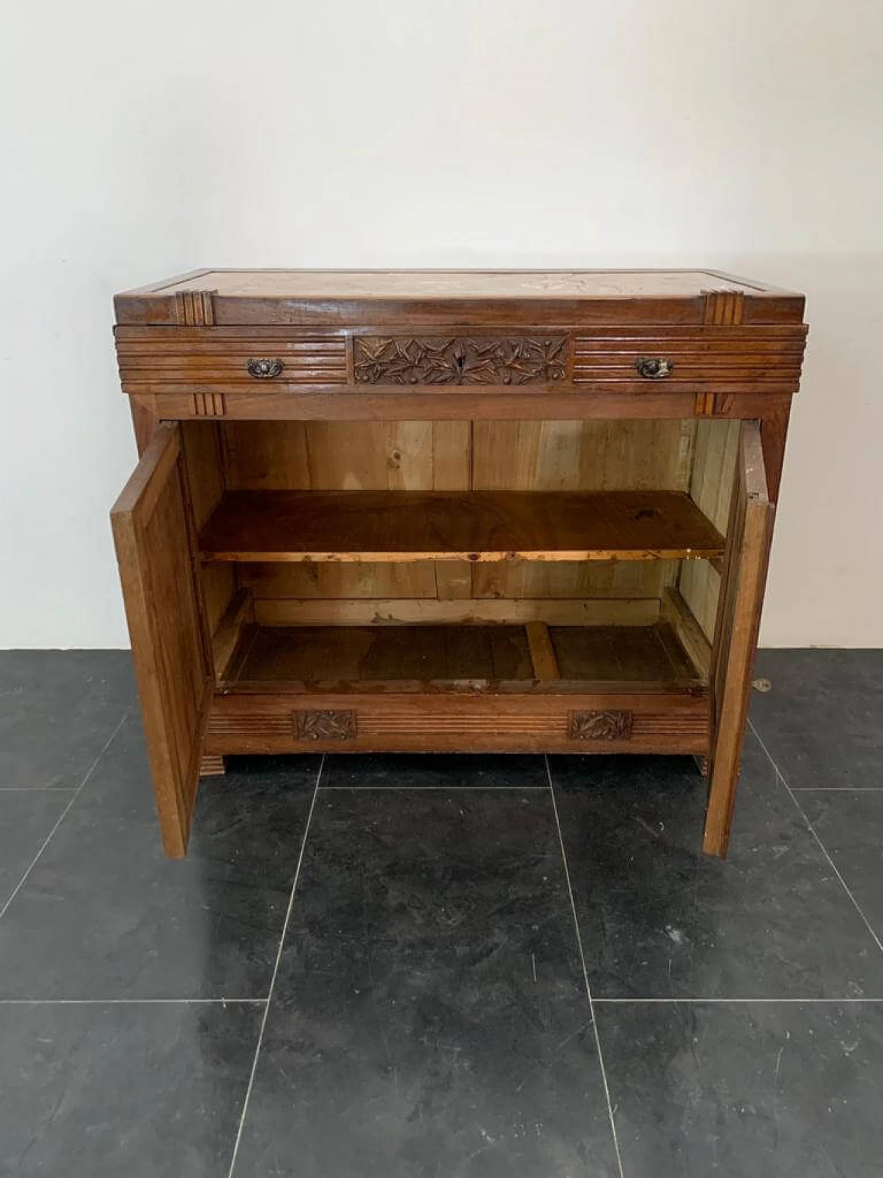 Art Nouveau cherry wood sideboard with mirror, late 19th century 6