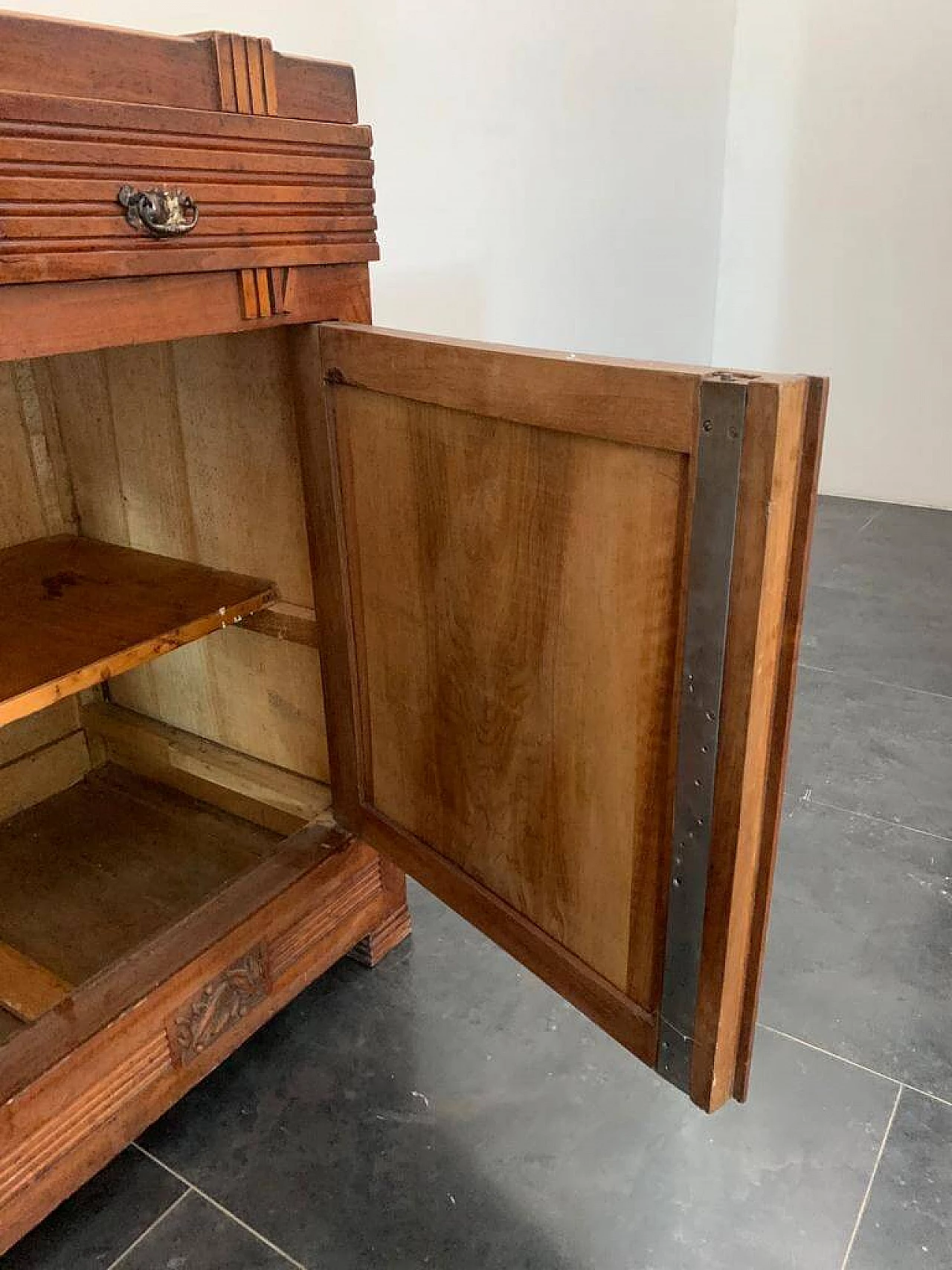 Art Nouveau cherry wood sideboard with mirror, late 19th century 7