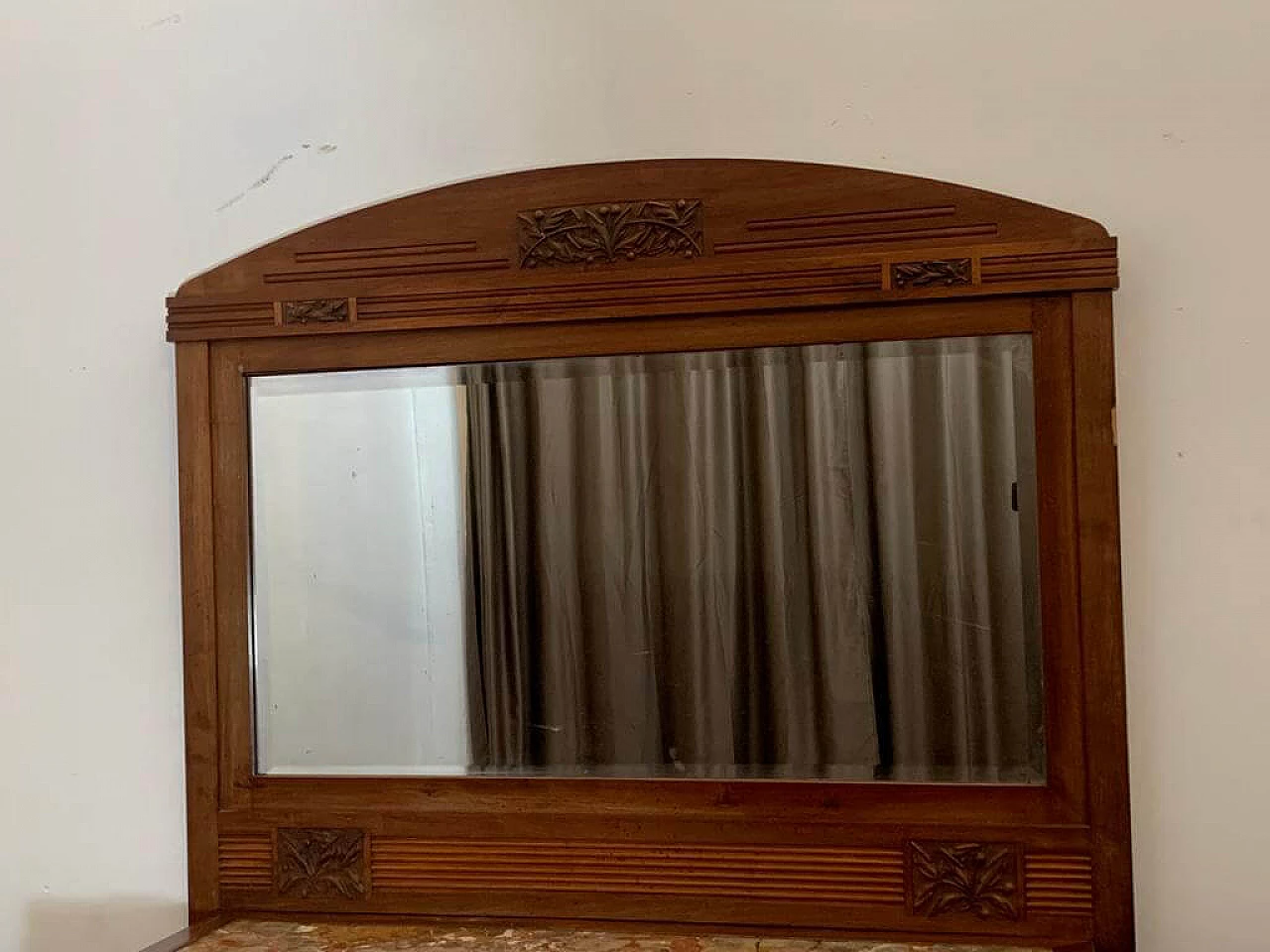 Credenza Art Nouveau con specchio in ciliegio, fine '800 13