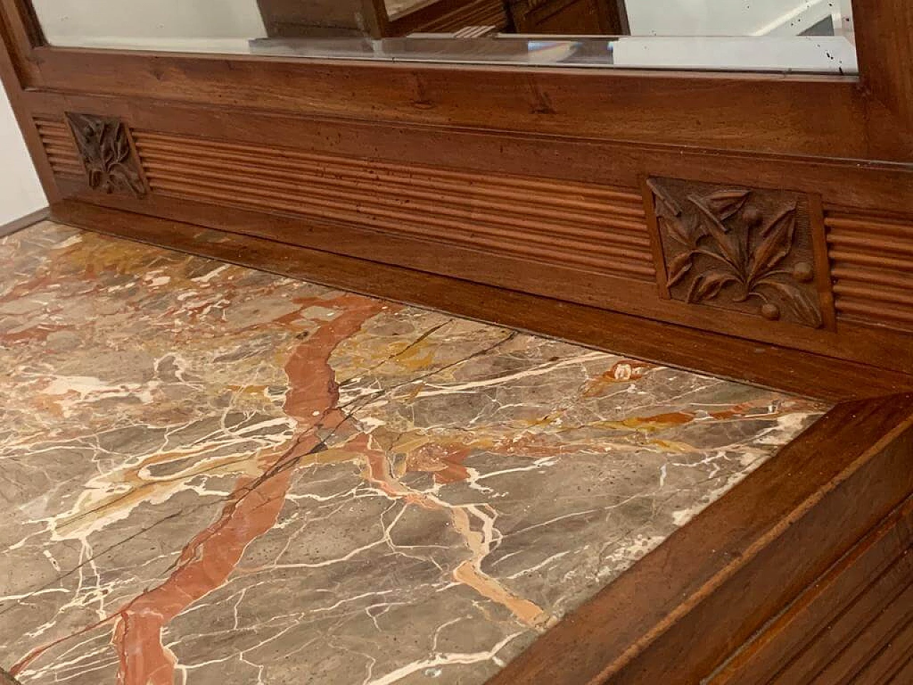 Art Nouveau cherry wood sideboard with mirror, late 19th century 18