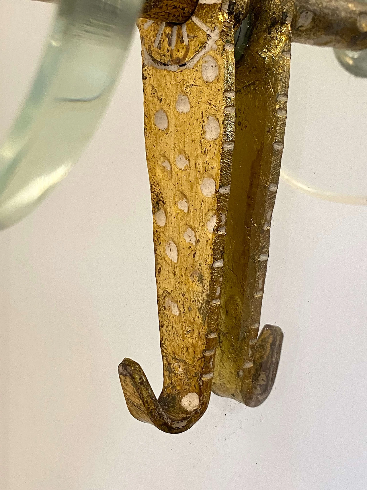 Appendiabiti in ferro battuto dorato e specchio di Pier Luigi Colli, anni '50 5
