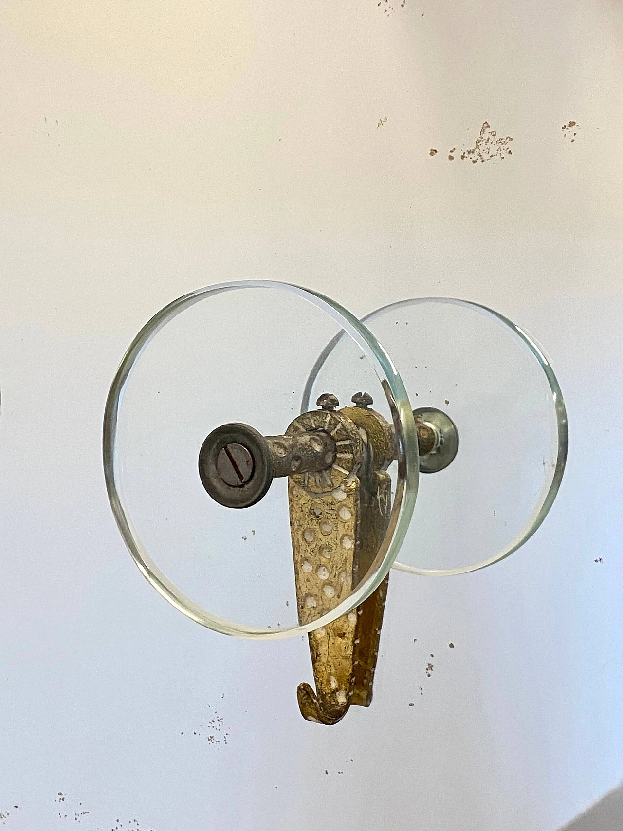 Appendiabiti in ferro battuto dorato e specchio di Pier Luigi Colli, anni '50 12