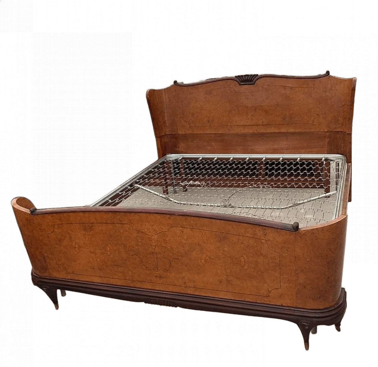 Letto matrimoniale in legno laccato, anni '40 7