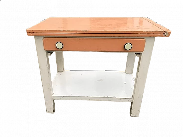 Hungarian wooden kitchen table with opening top, 1930s