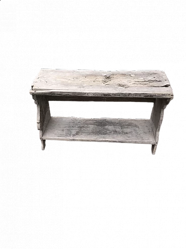 Panca rustica in legno di pino, inizio '900