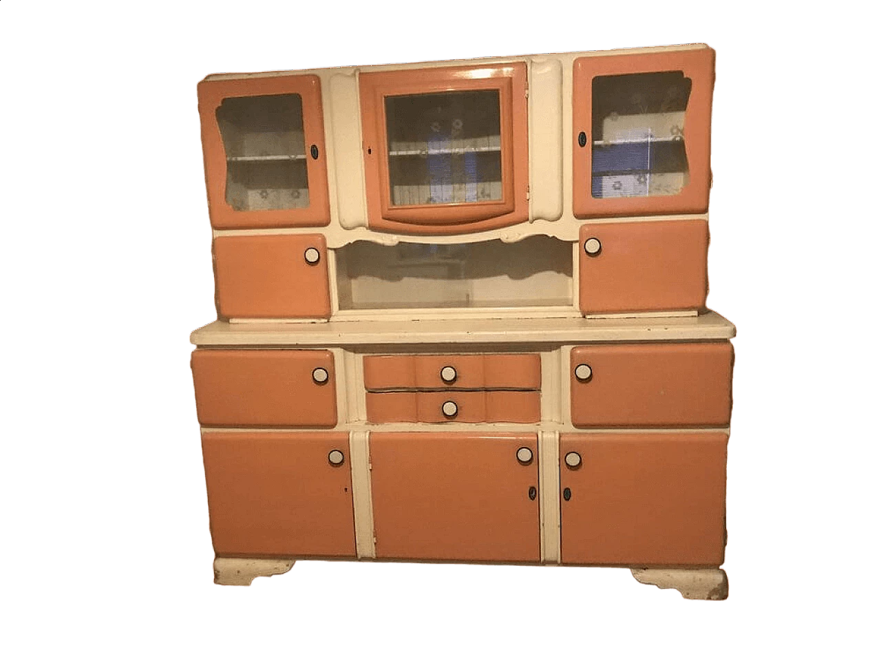 Buffet Art Déco ungherese in legno con vetrina, anni '30 11