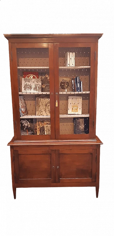 Louis XVI cherry wood bookcase with showcase, late 18th century