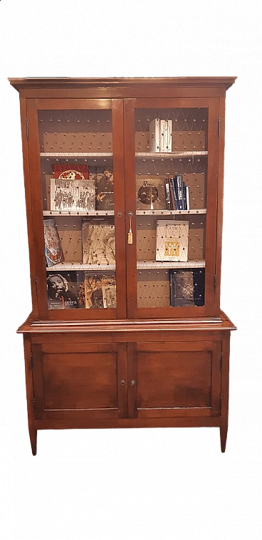 Libreria con vetrina Luigi XVI in ciliegio, fine '700