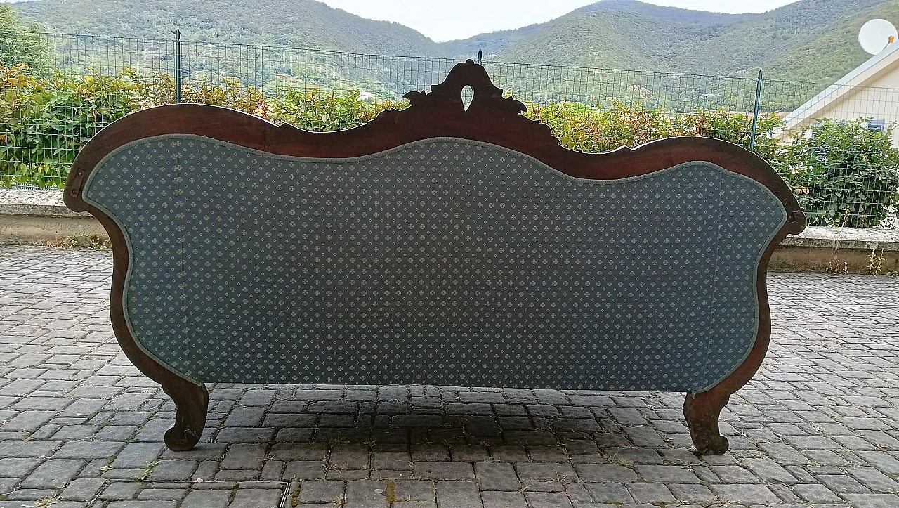 Divano Luigi Filippo in noce a tre posti, metà '800 2