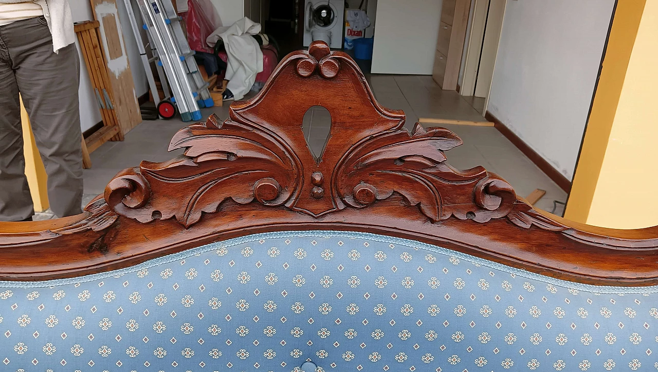 Divano Luigi Filippo in noce a tre posti, metà '800 5