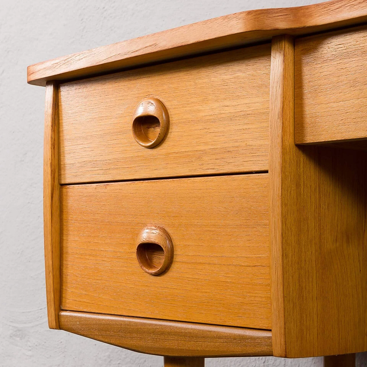 Norwegian oak and birch vanity table with folding mirror, 1970s 13