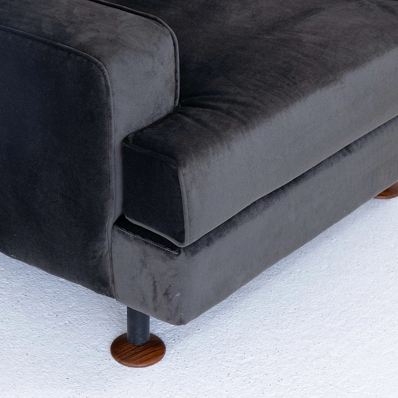 Coppia di poltrone Square in velluto di Marco Zanuso per Arflex, anni '60 1