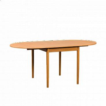 Oak extendable table by Bernhard Pedersen & Søn, 1970s