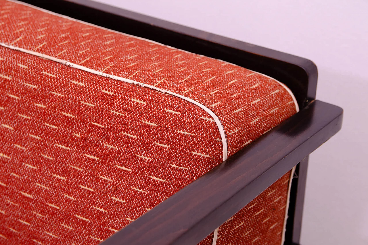 Divano letto pieghevole Art Deco in faggio tinto, anni '40 7