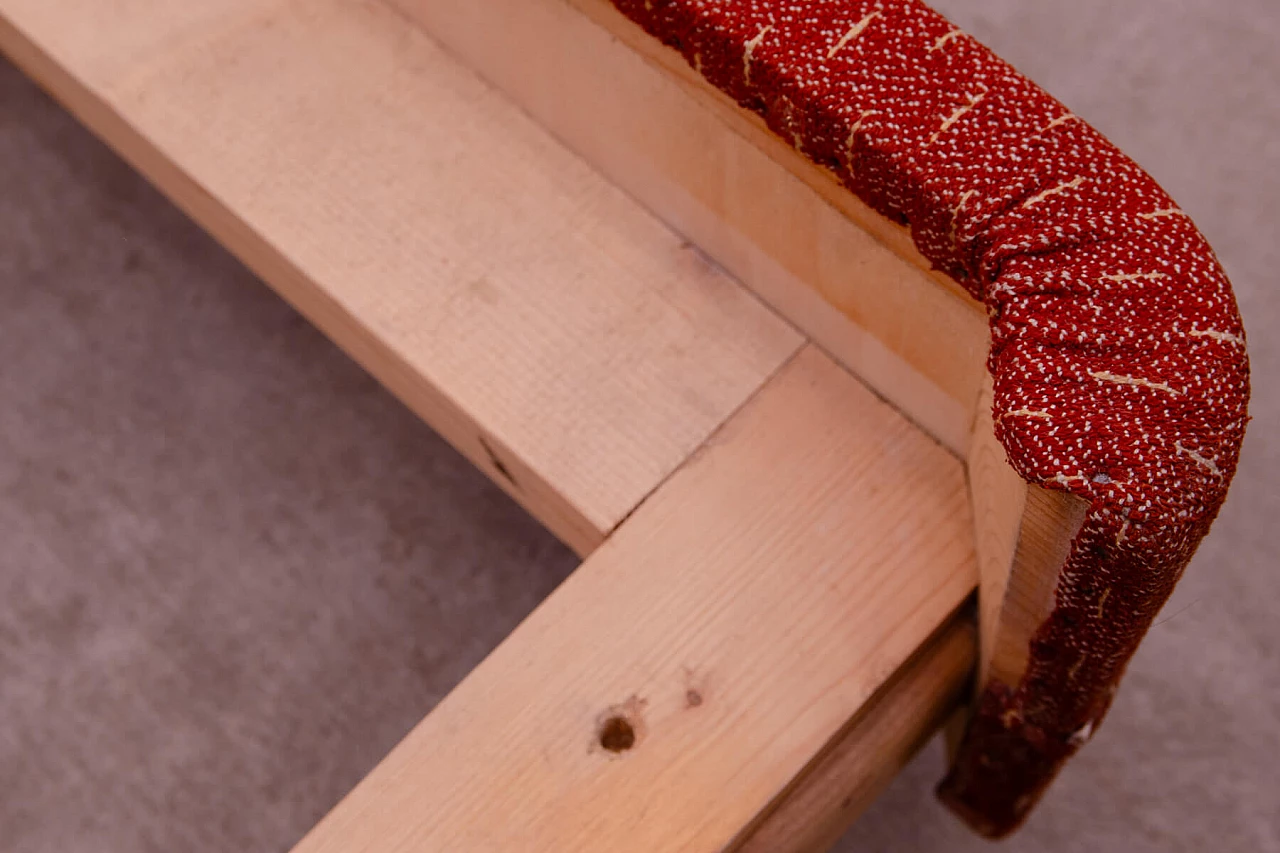 Divano letto pieghevole Art Deco in faggio tinto, anni '40 13