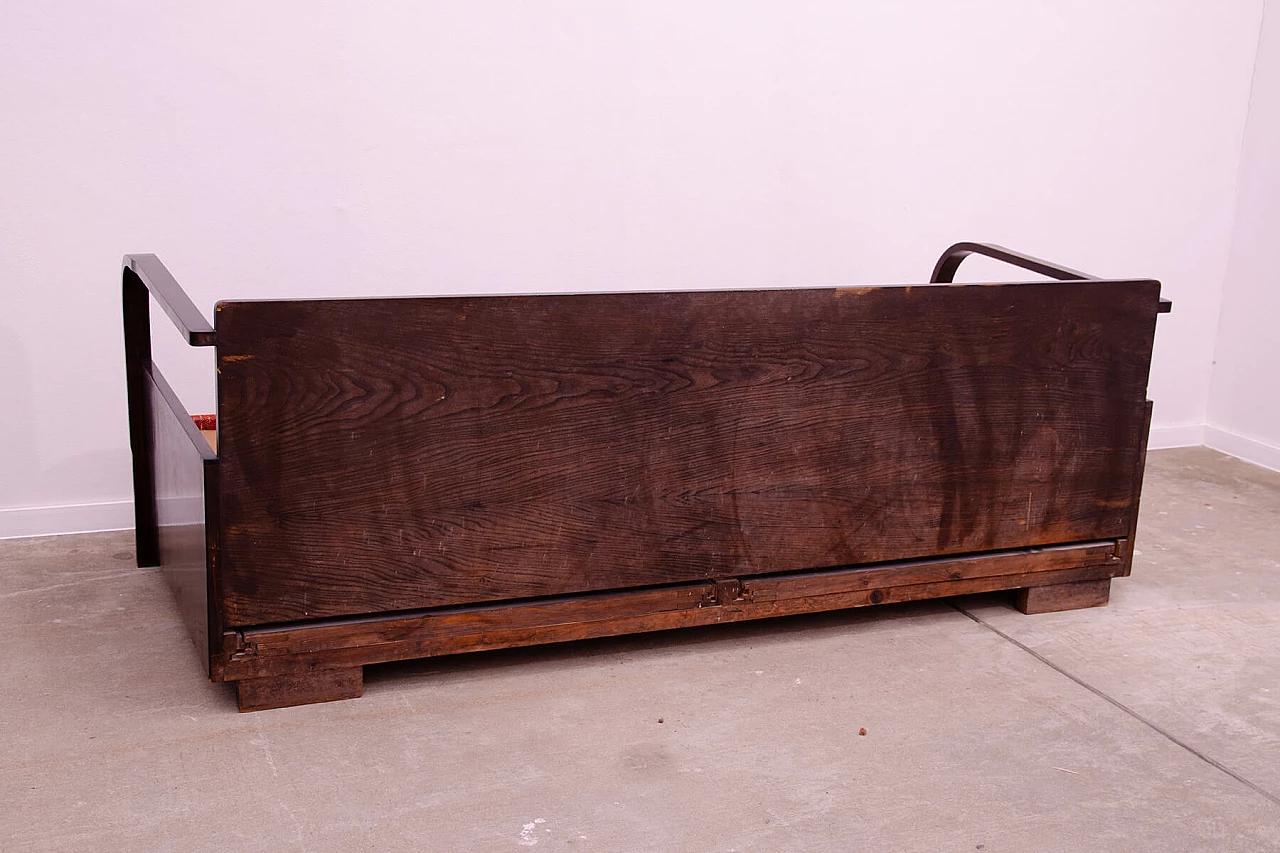 Divano letto pieghevole Art Deco in faggio tinto, anni '40 18