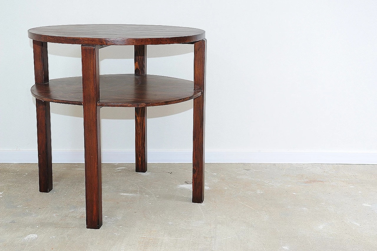 Round pine coffee table, 1970s 4