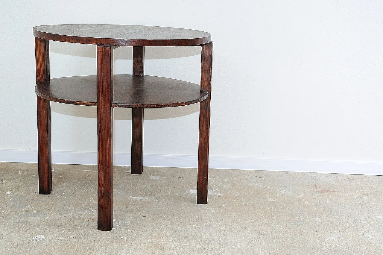 Round pine coffee table, 1970s 5