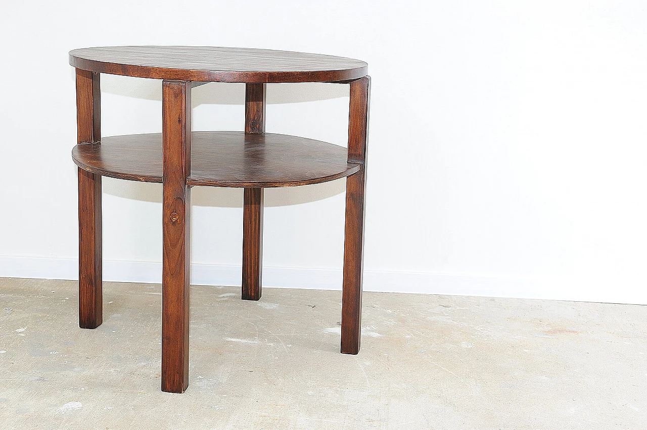 Round pine coffee table, 1970s 6