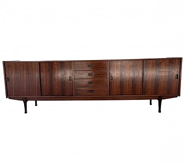 Danish rosewood sideboard with doors and drawers, 1960s