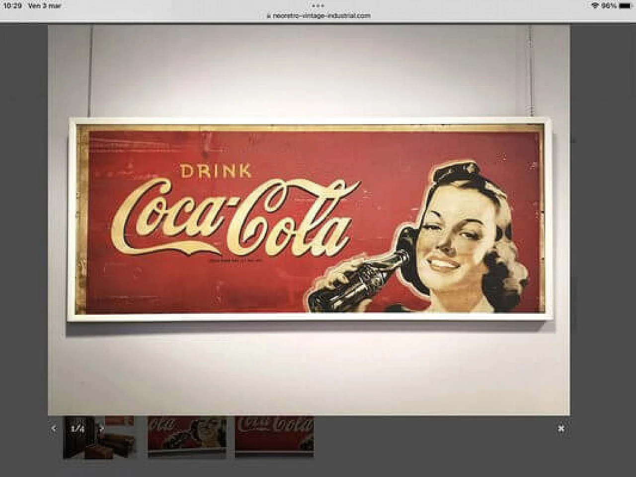Insegna Coca Cola in masonite, anni '40 7