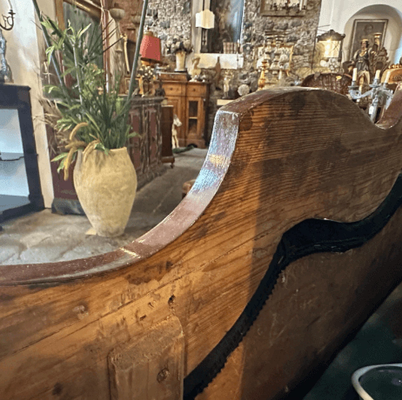 Divano Carlo X siciliano in legno intarsiato e velluto, metà '800 7