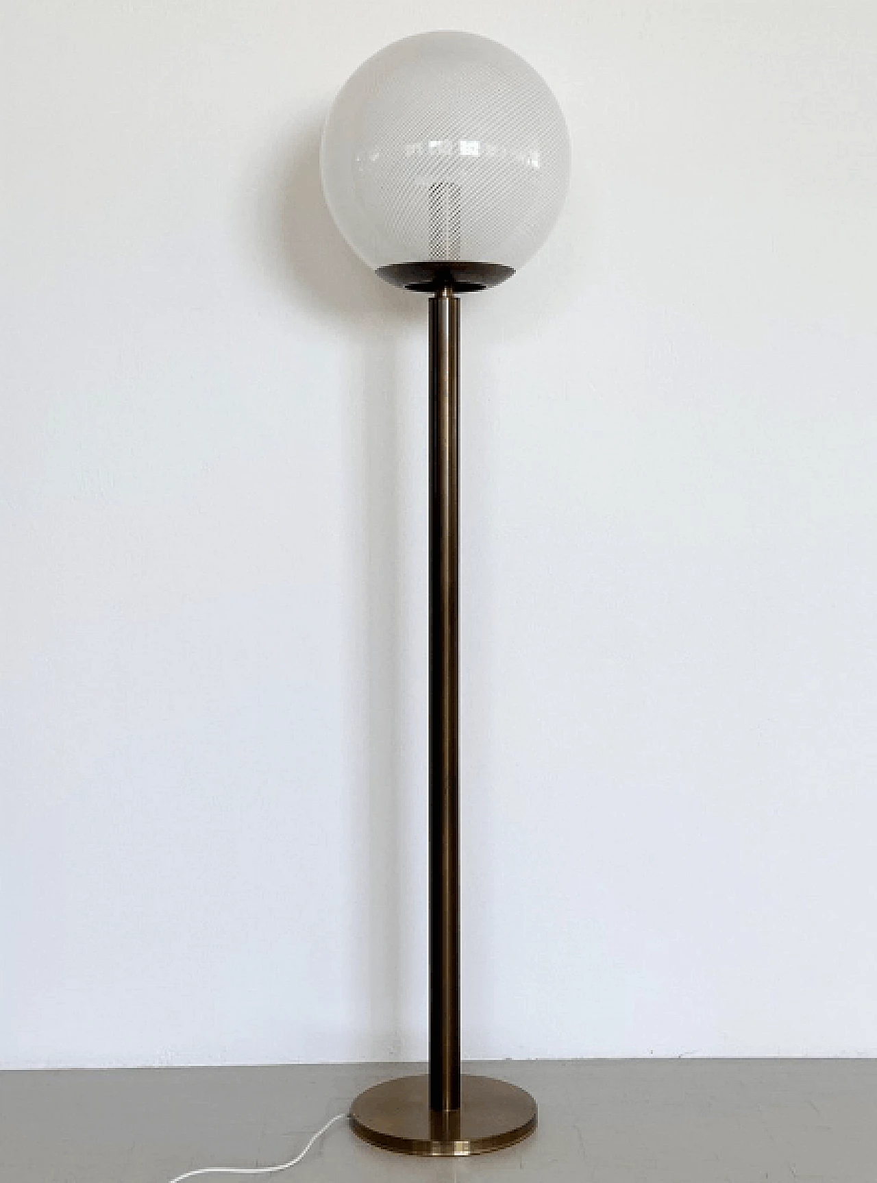 Brass and Murano glass floor lamp, 1970s 1