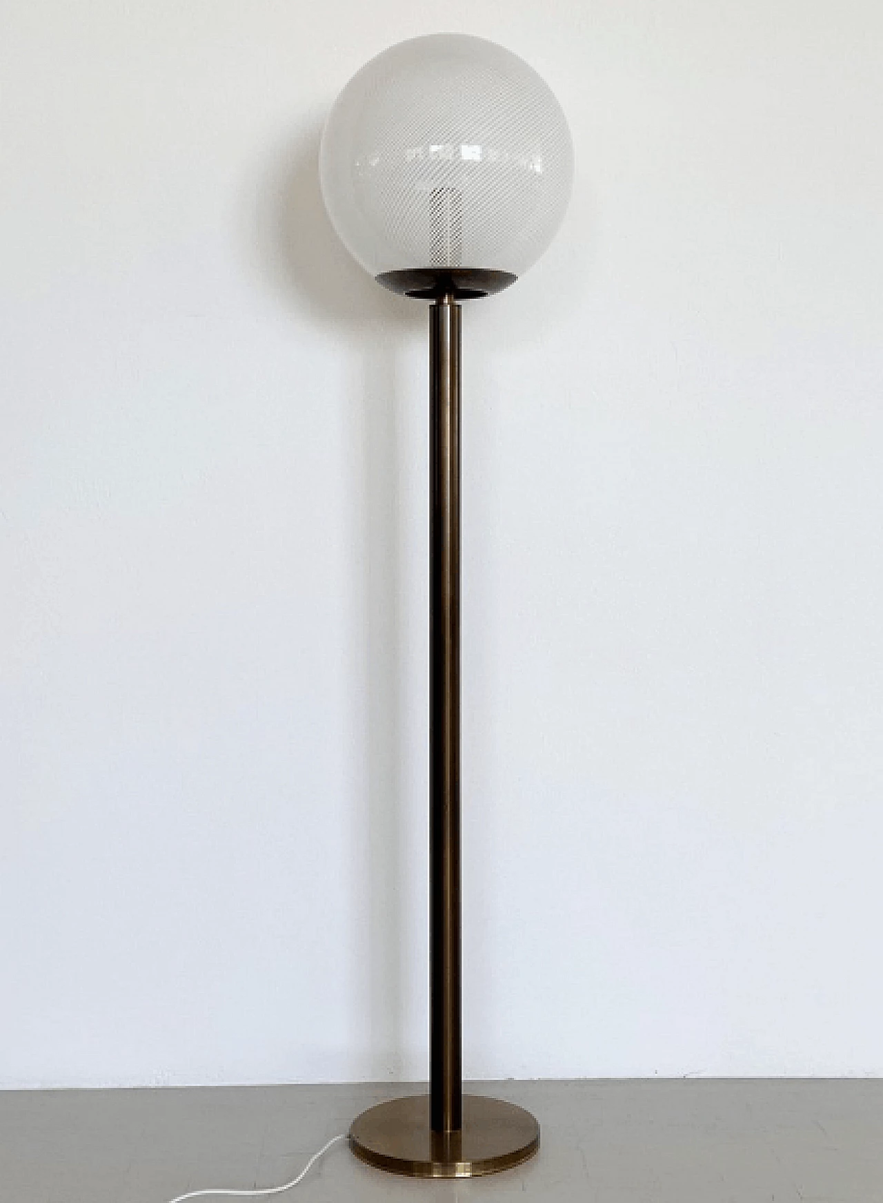 Brass and Murano glass floor lamp, 1970s 3