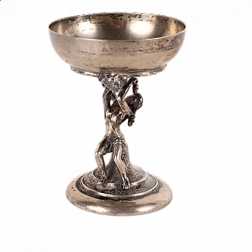 Coppa con scultura in argento, inizio '900