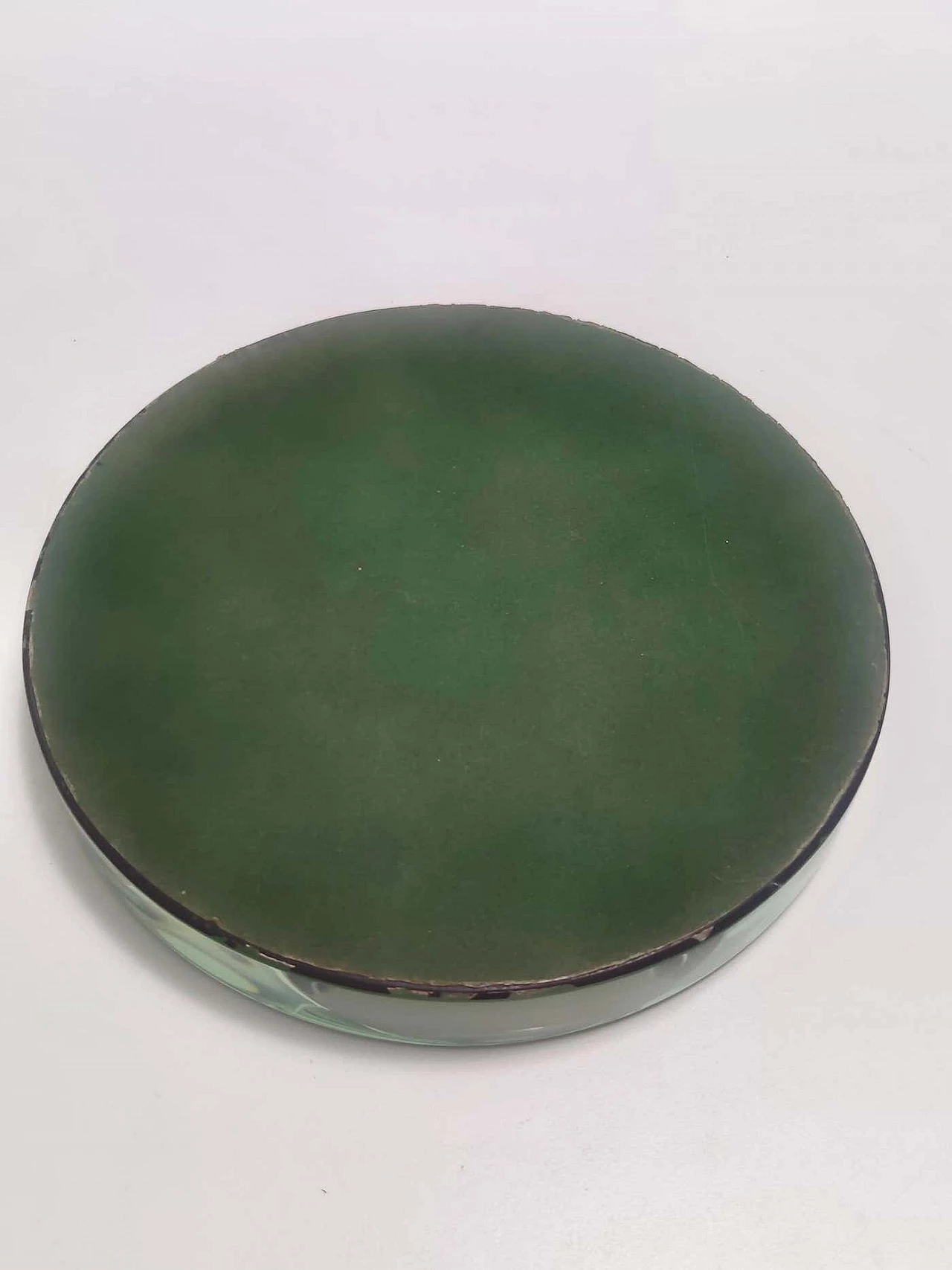 Nile green frosted glass ashtray by Max Ingrand for Fontana Arte, 1950s 5