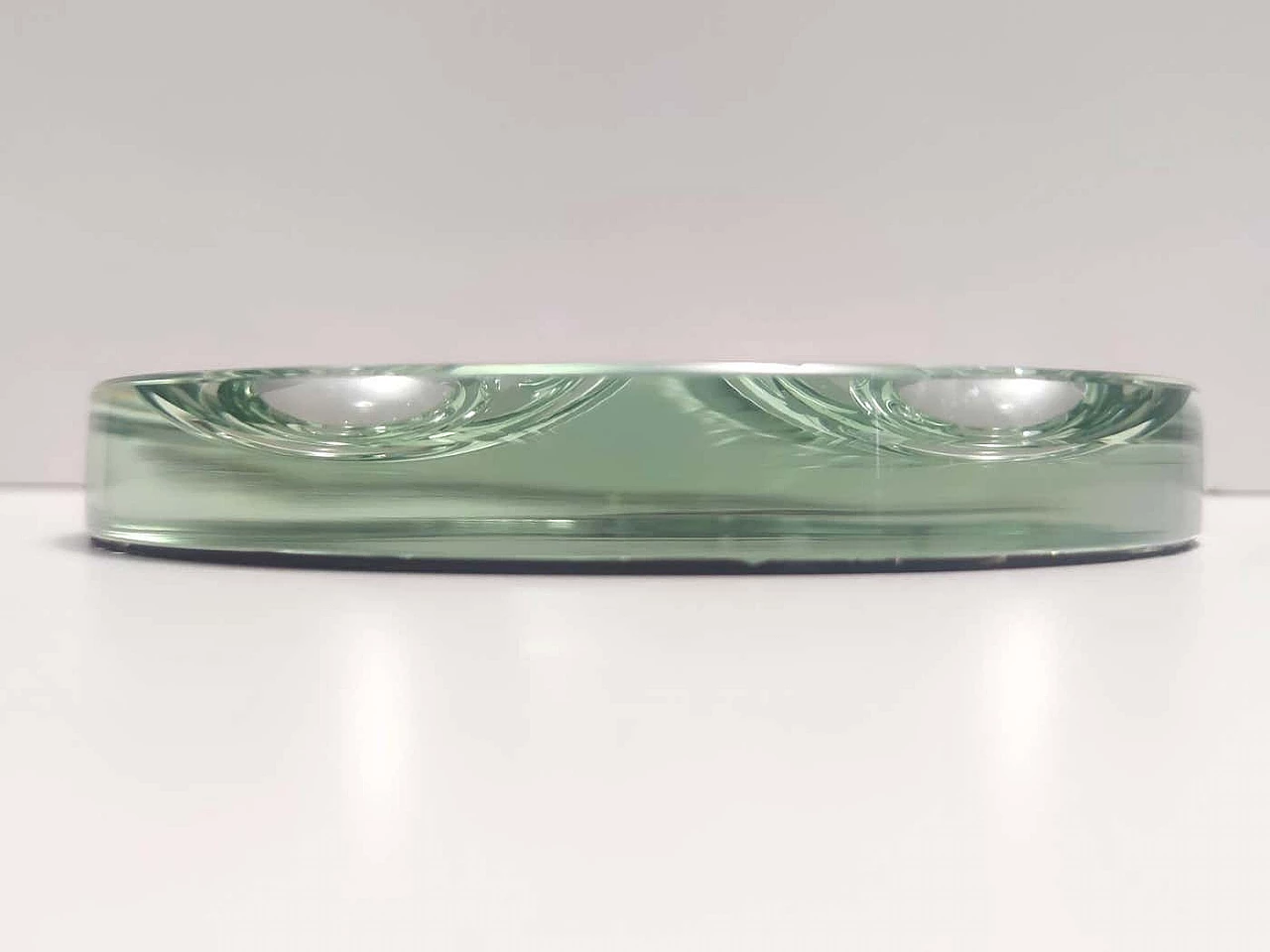 Nile green frosted glass ashtray by Max Ingrand for Fontana Arte, 1950s 7
