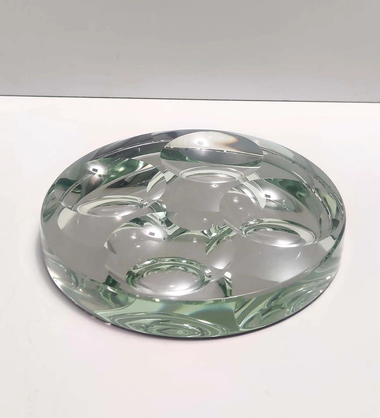 Posacenere in vetro smerigliato verde Nilo di Max Ingrand per Fontana Arte, anni '50 8