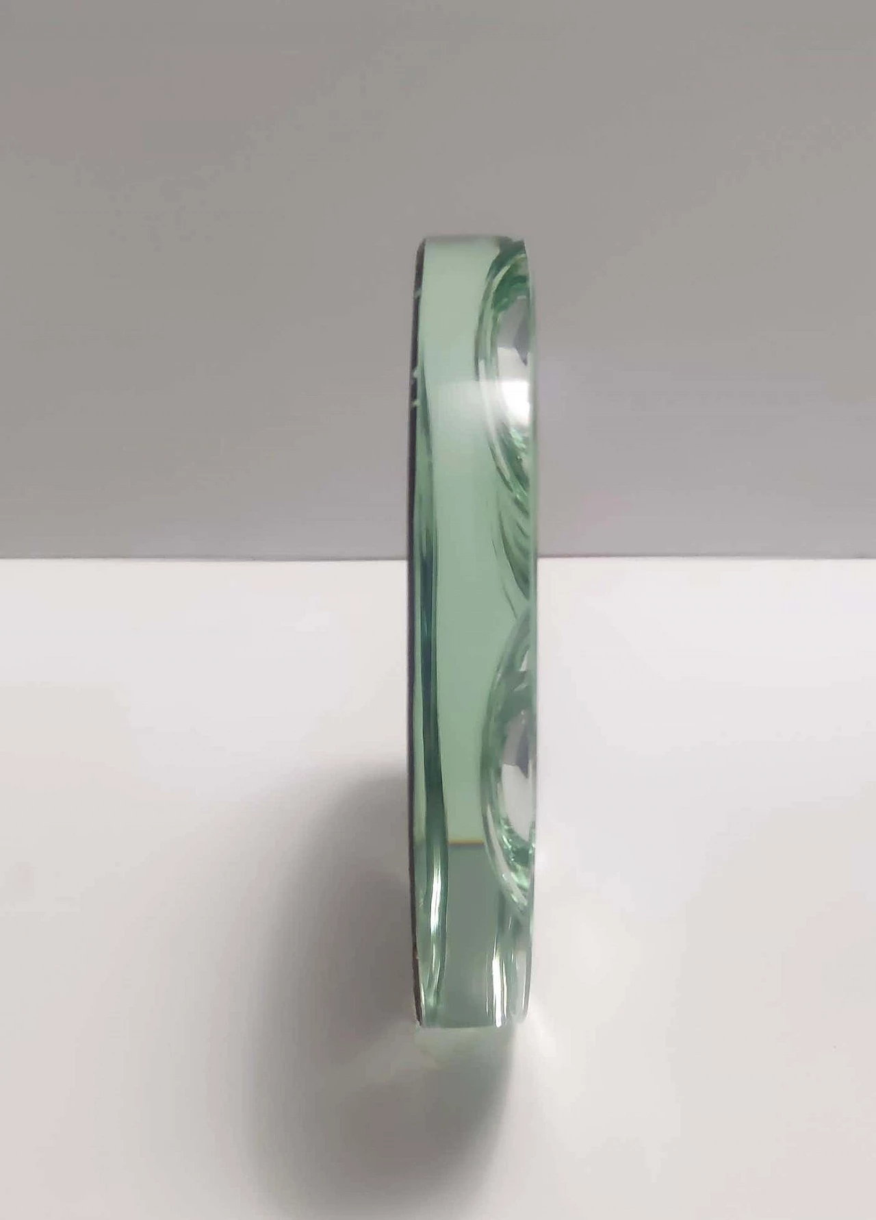 Nile green frosted glass ashtray by Max Ingrand for Fontana Arte, 1950s 9