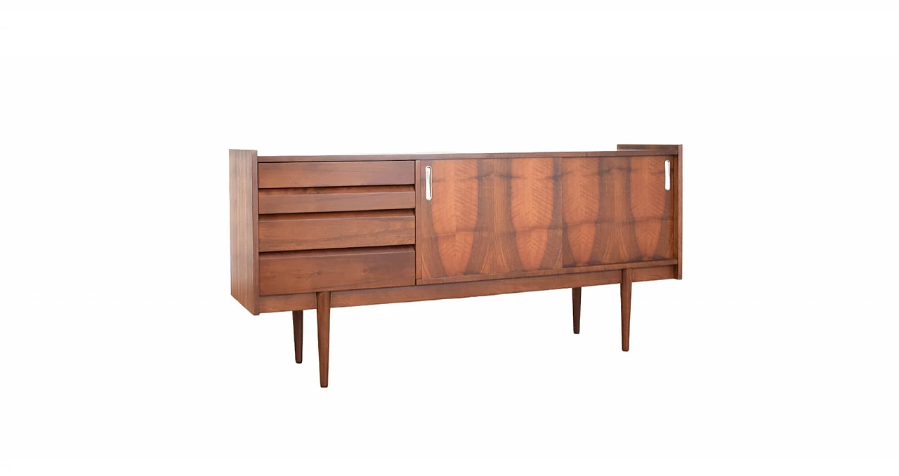 Walnut veneered sideboard by Bytomskie Fabryki Mebli, 1960s 15