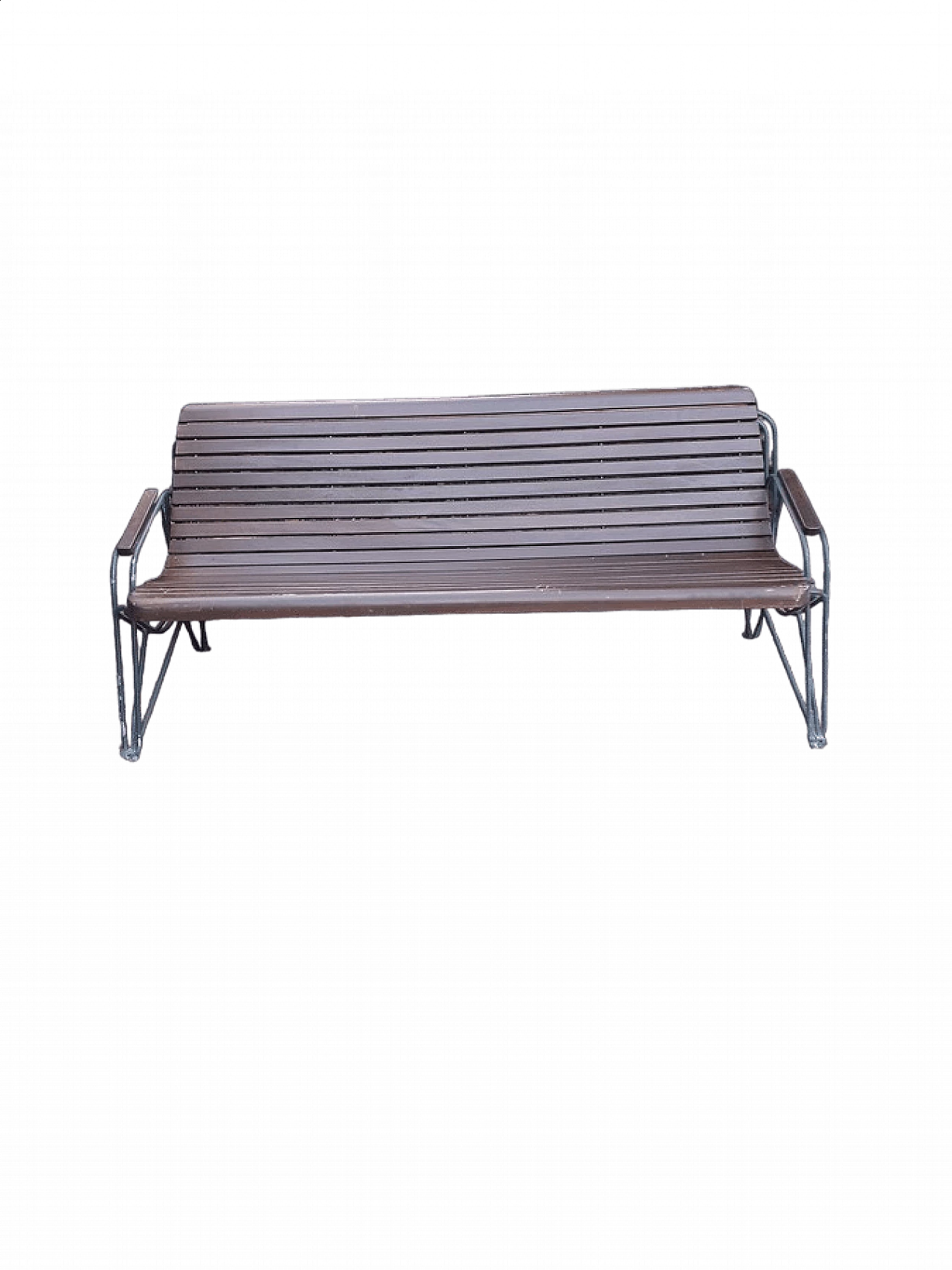 Solid wood and galvanized iron bench 9