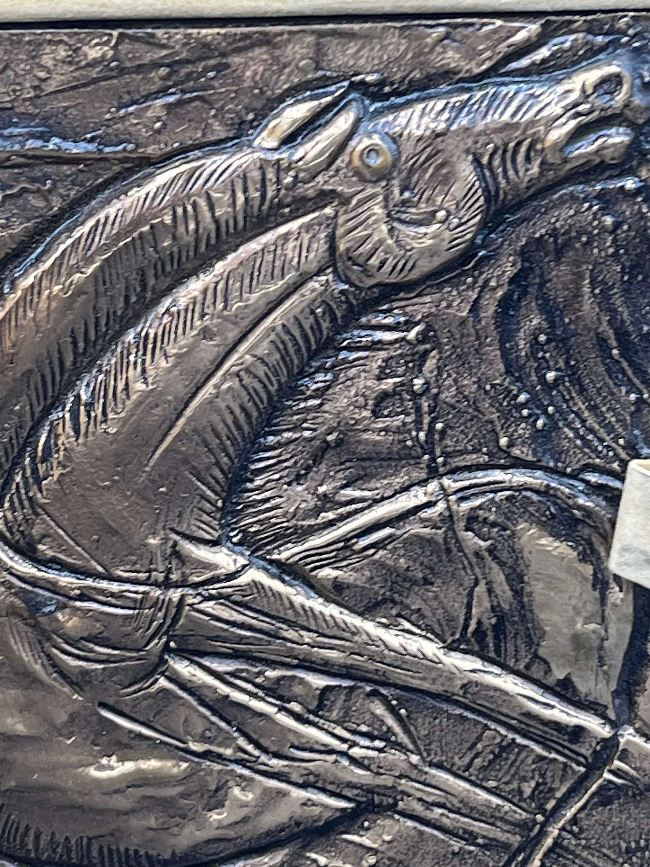 Bruno Cassinari, horses, metal bas-relief, 1970s 7