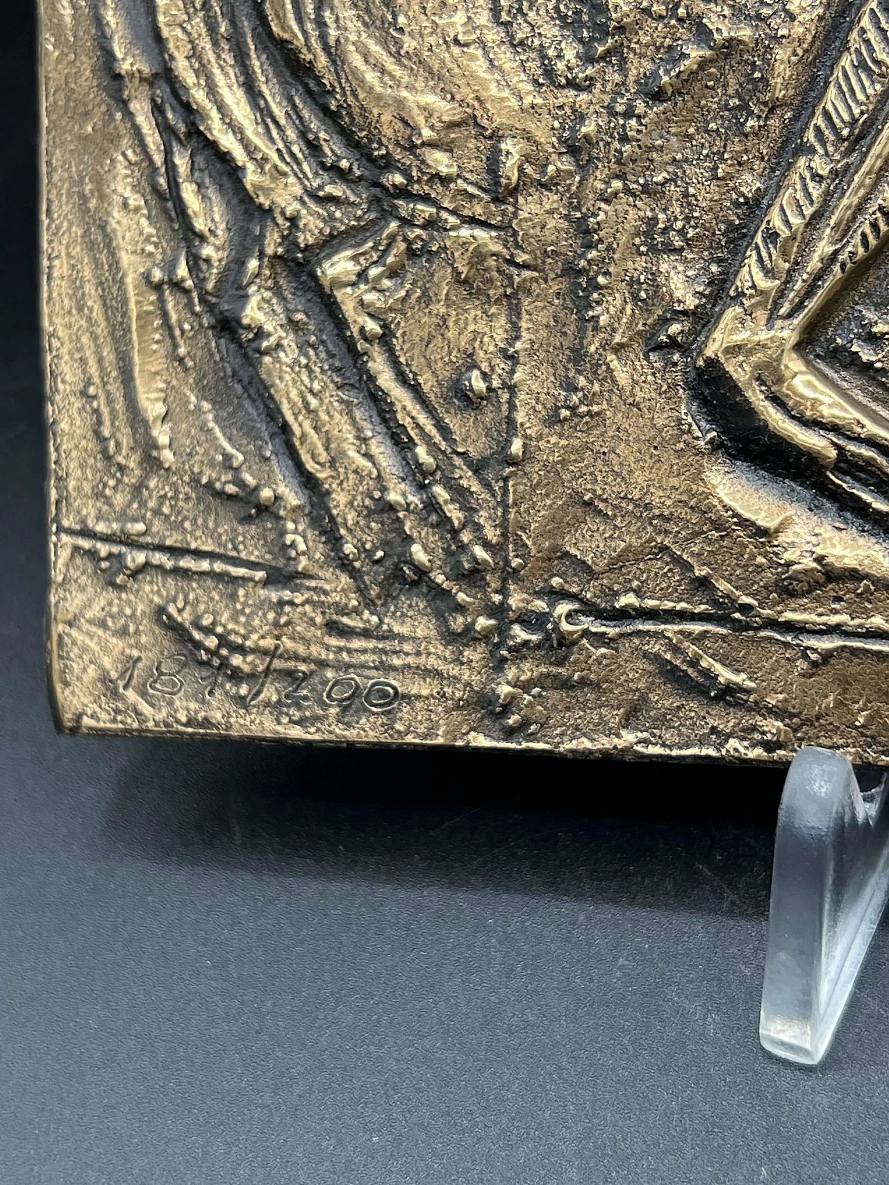 Bruno Cassinari, horses, metal bas-relief, 1970s 12