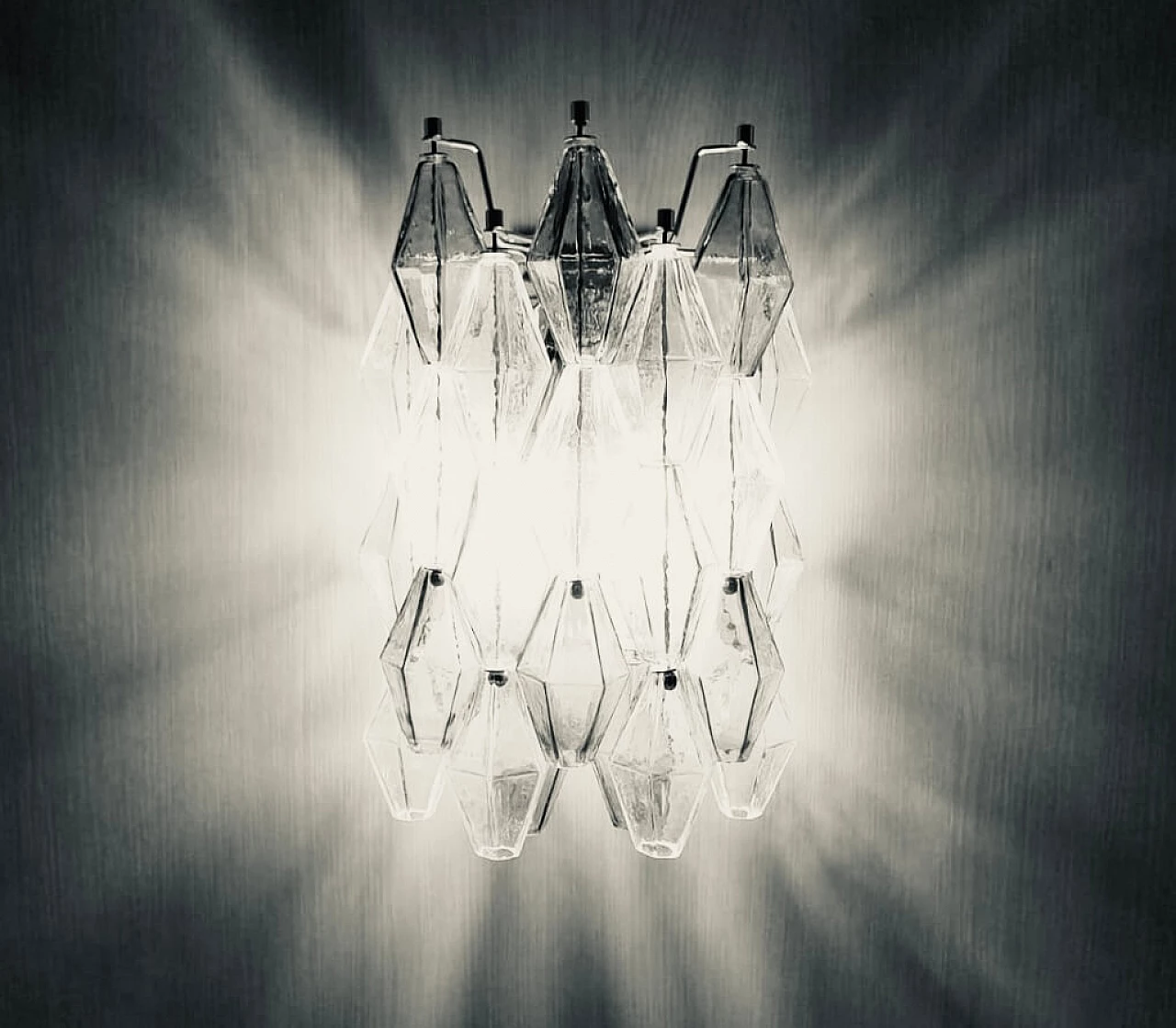 Poliedri Murano glass wall lamp by Carlo Scarpa for Venini, 2000s 2
