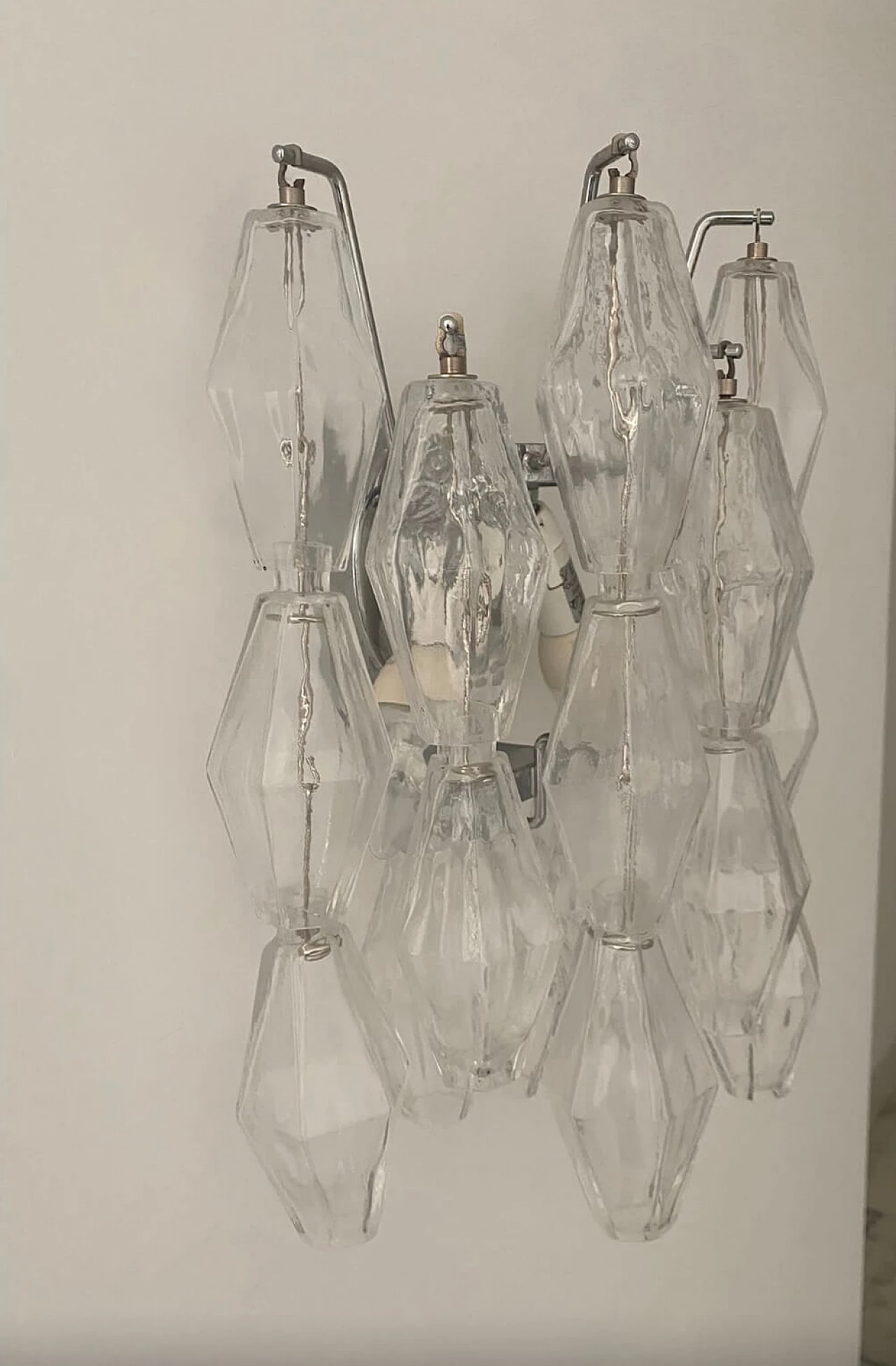Poliedri Murano glass wall lamp by Carlo Scarpa for Venini, 2000s 3